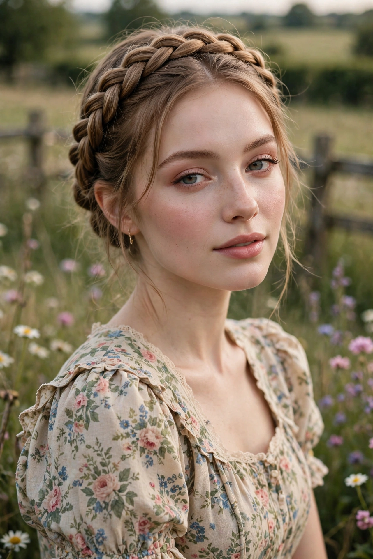 Boho braided crown hairstyles with romantic halo plait