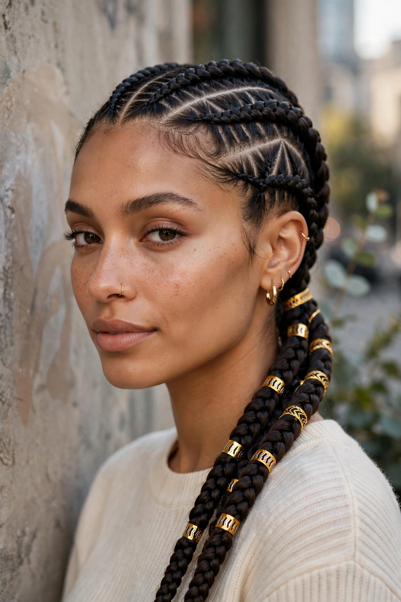 Milkmaid braids hairstyles with wrapped crown plaits