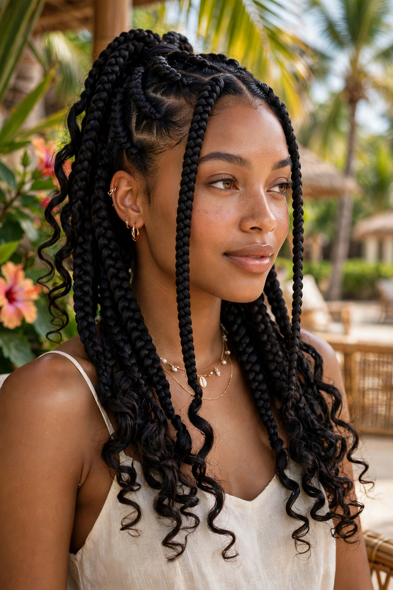 Pull-through braid hairstyles with voluminous faux-braid effect