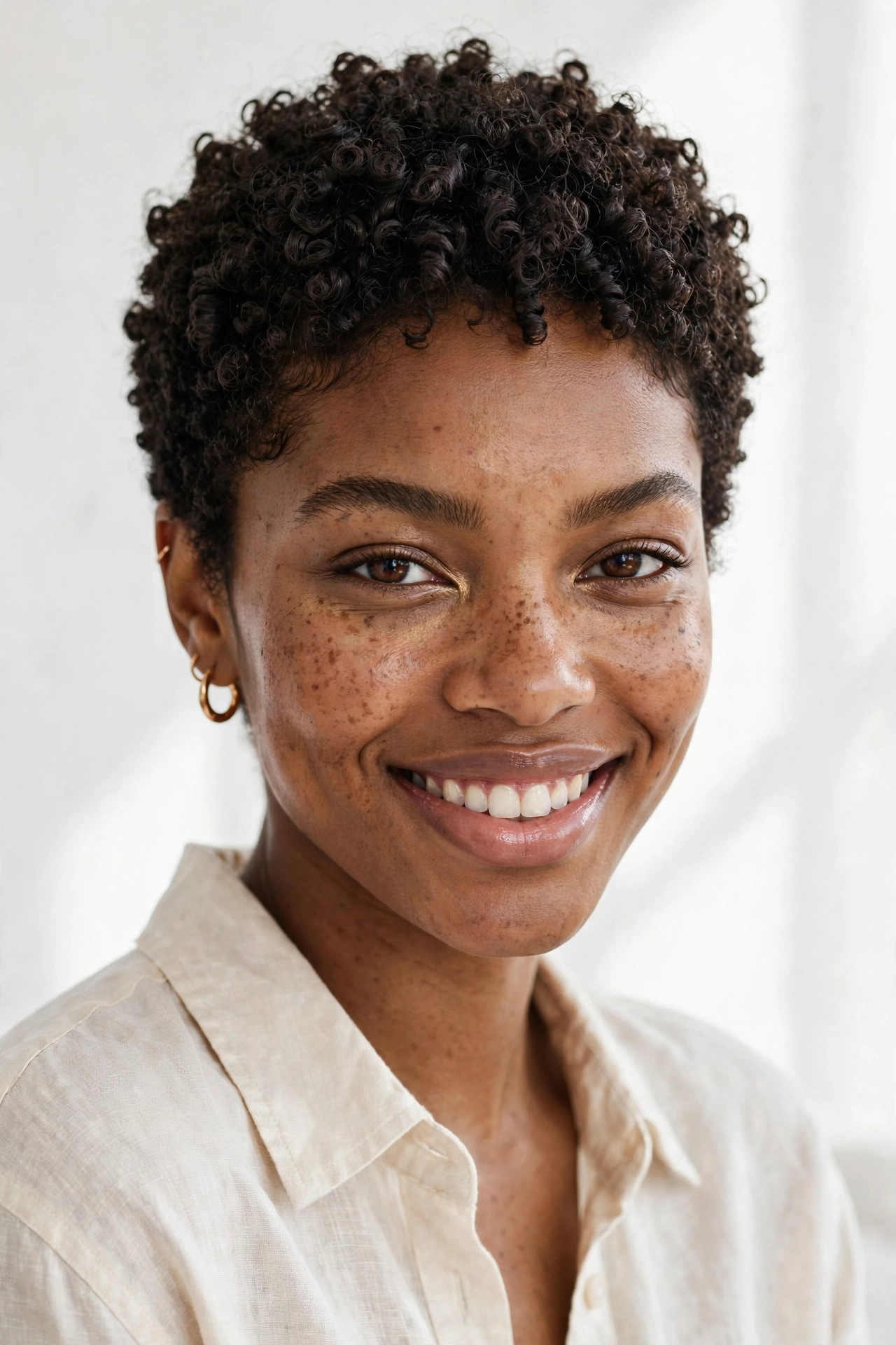 Layered curly hairstyles with bouncy shape and volume