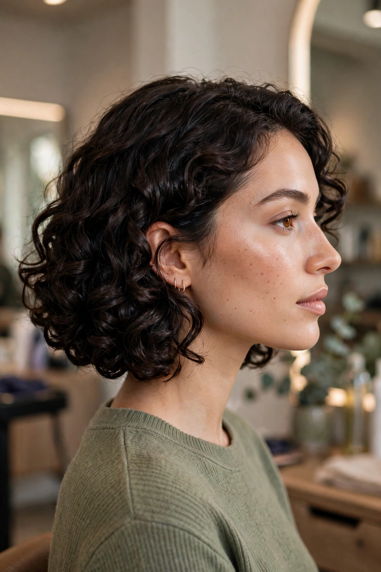 Pineapple updo curly hairstyles with high gathered curls