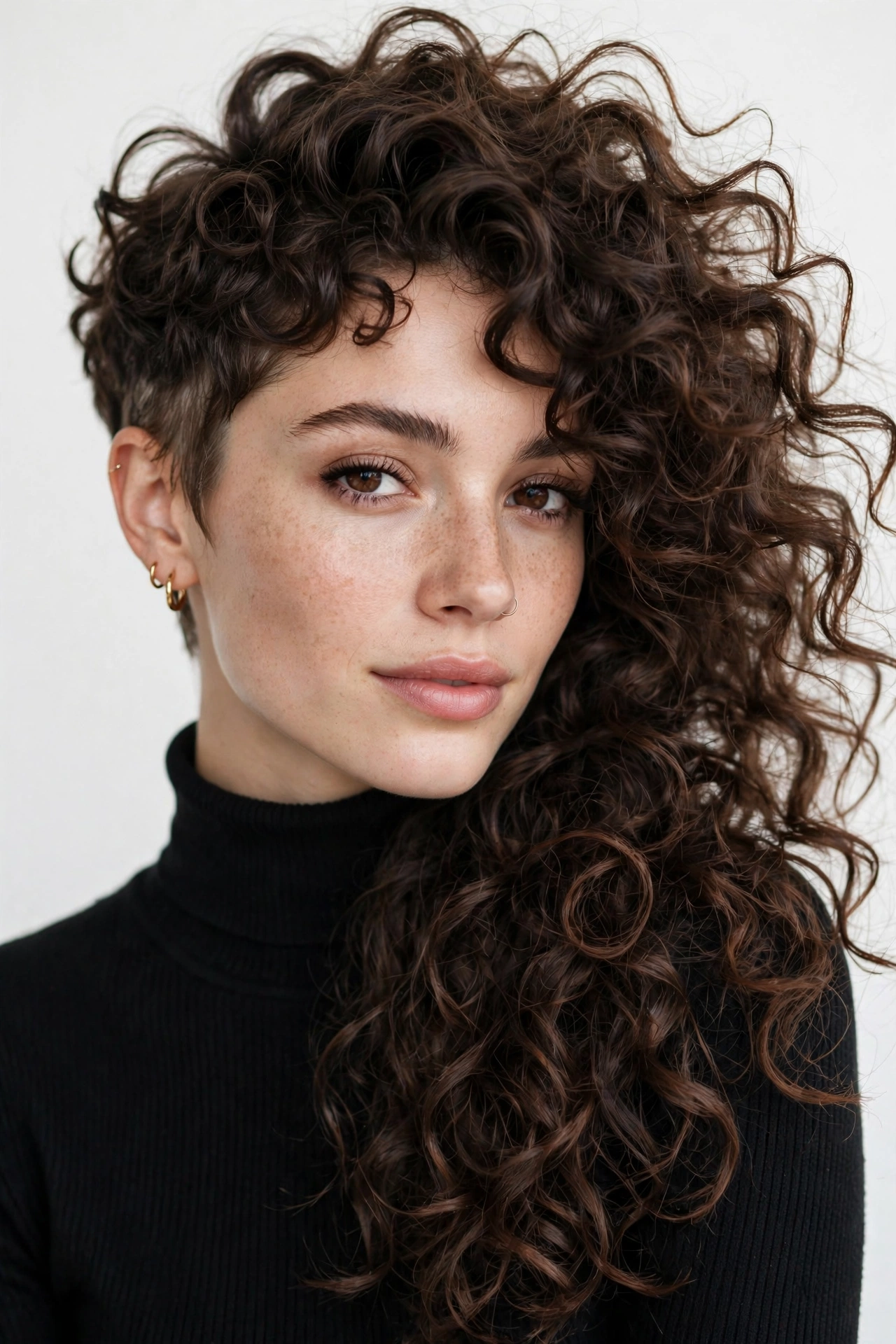 Curly lob hairstyles with collarbone-length bouncy curls