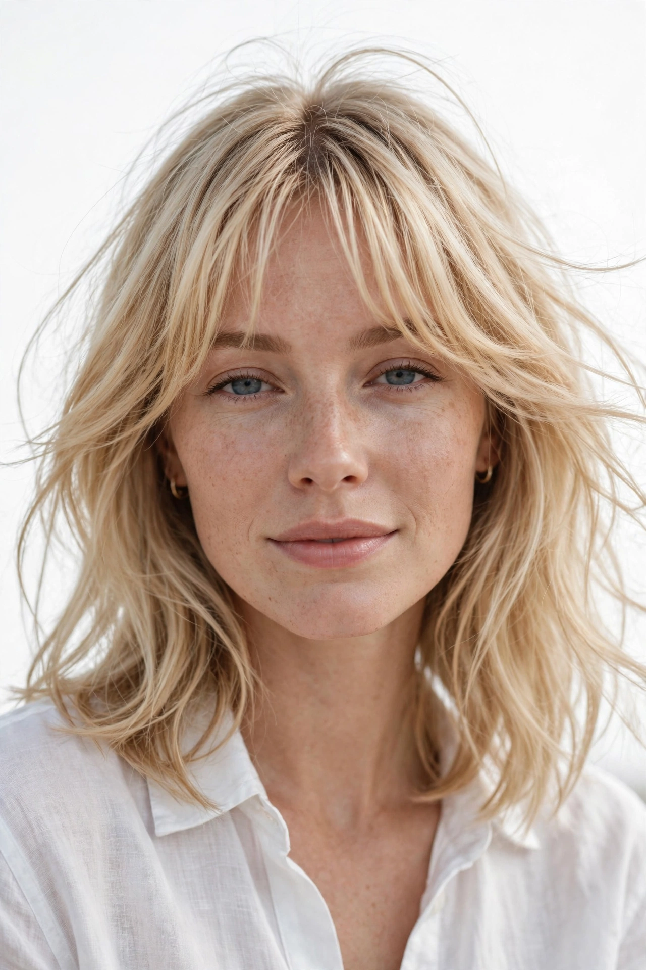 Curtain bangs on fine thin hair with volume