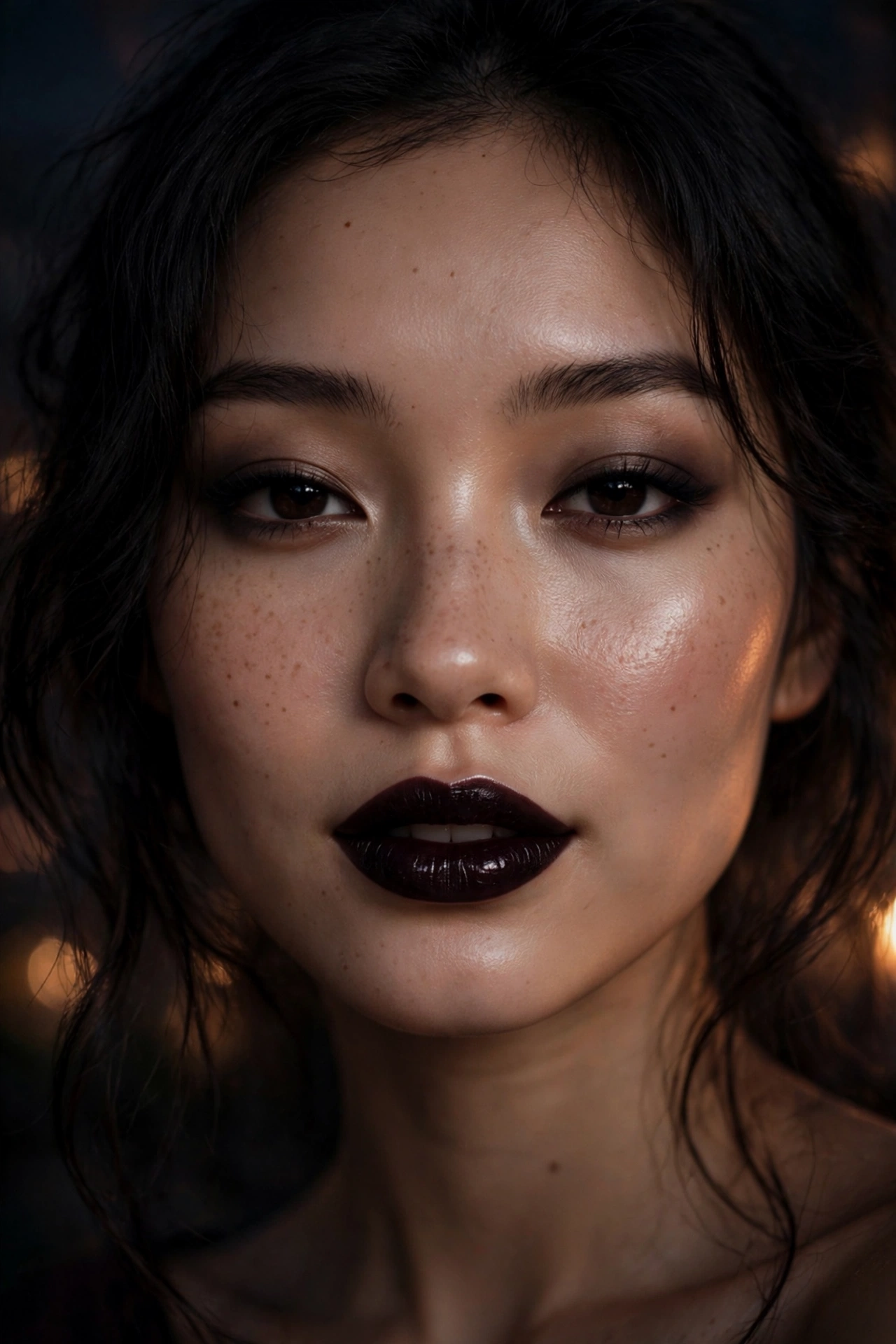 Black cherry vamp lip dark romantic makeup