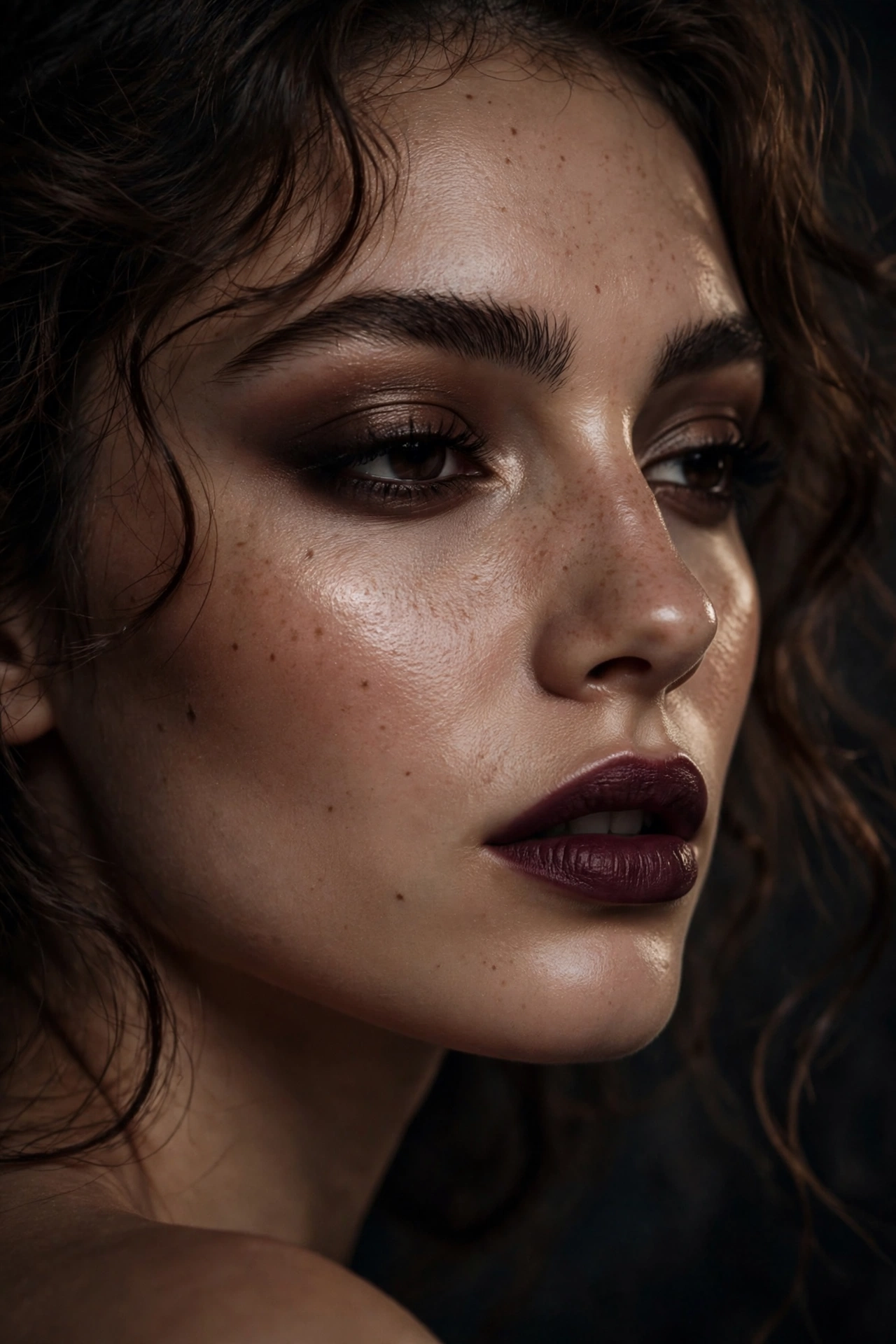 Taupe and chocolate smokey dark romantic makeup