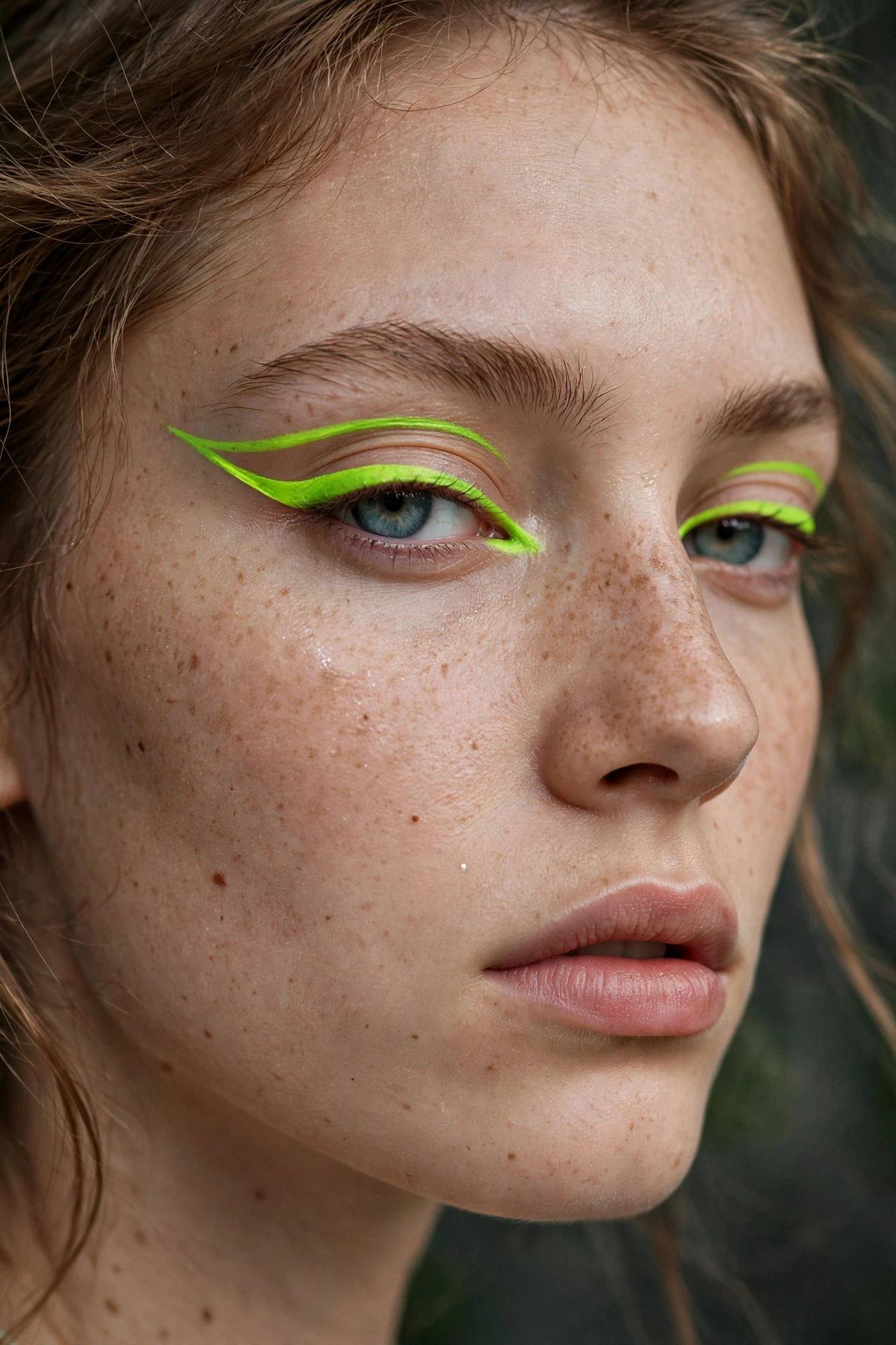 Negative space cut crease eccentric makeup