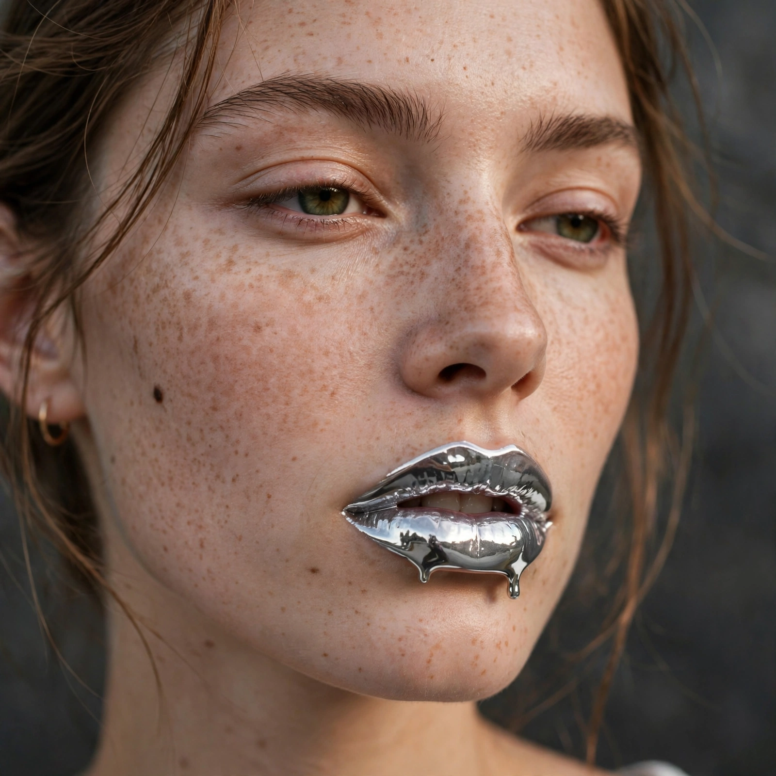 Pastel grunge wash eccentric makeup in soft colors