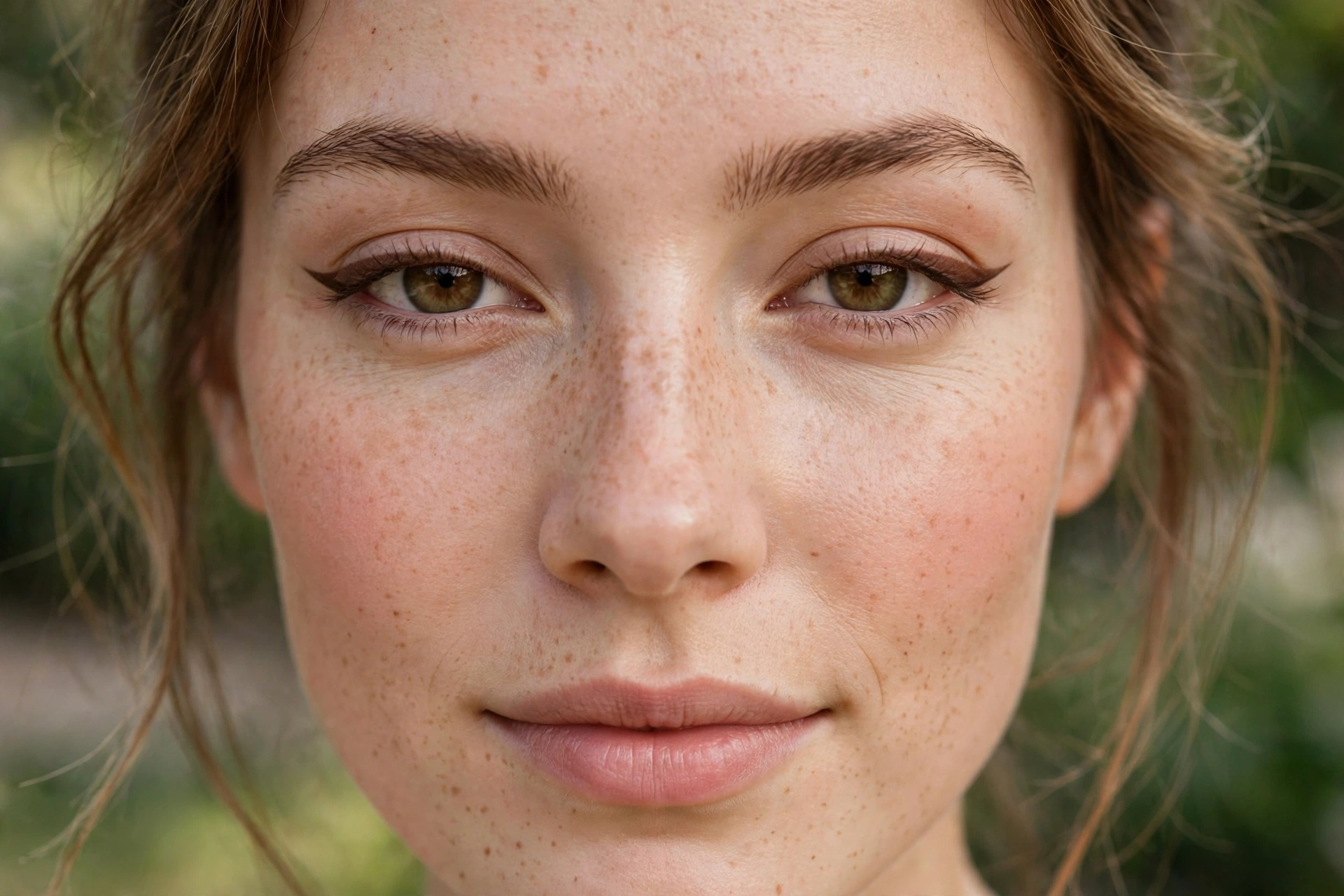 Natural everyday makeup looks with soft brown winged eyeliner