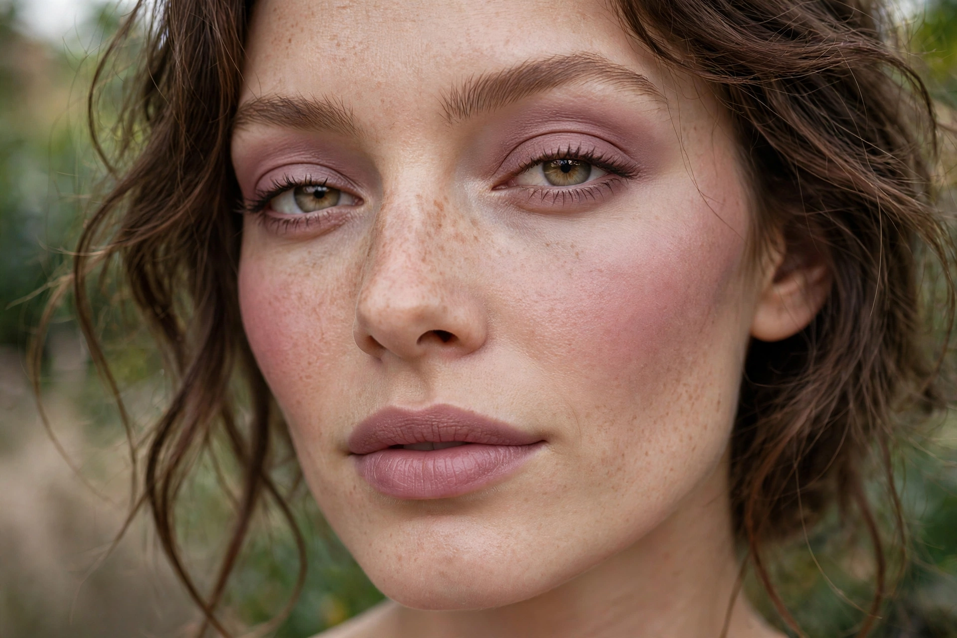 Monochromatic mauve natural everyday makeup looks