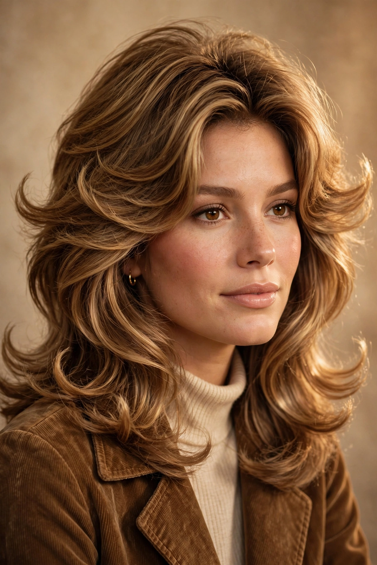 Feathered seventies long layered haircut