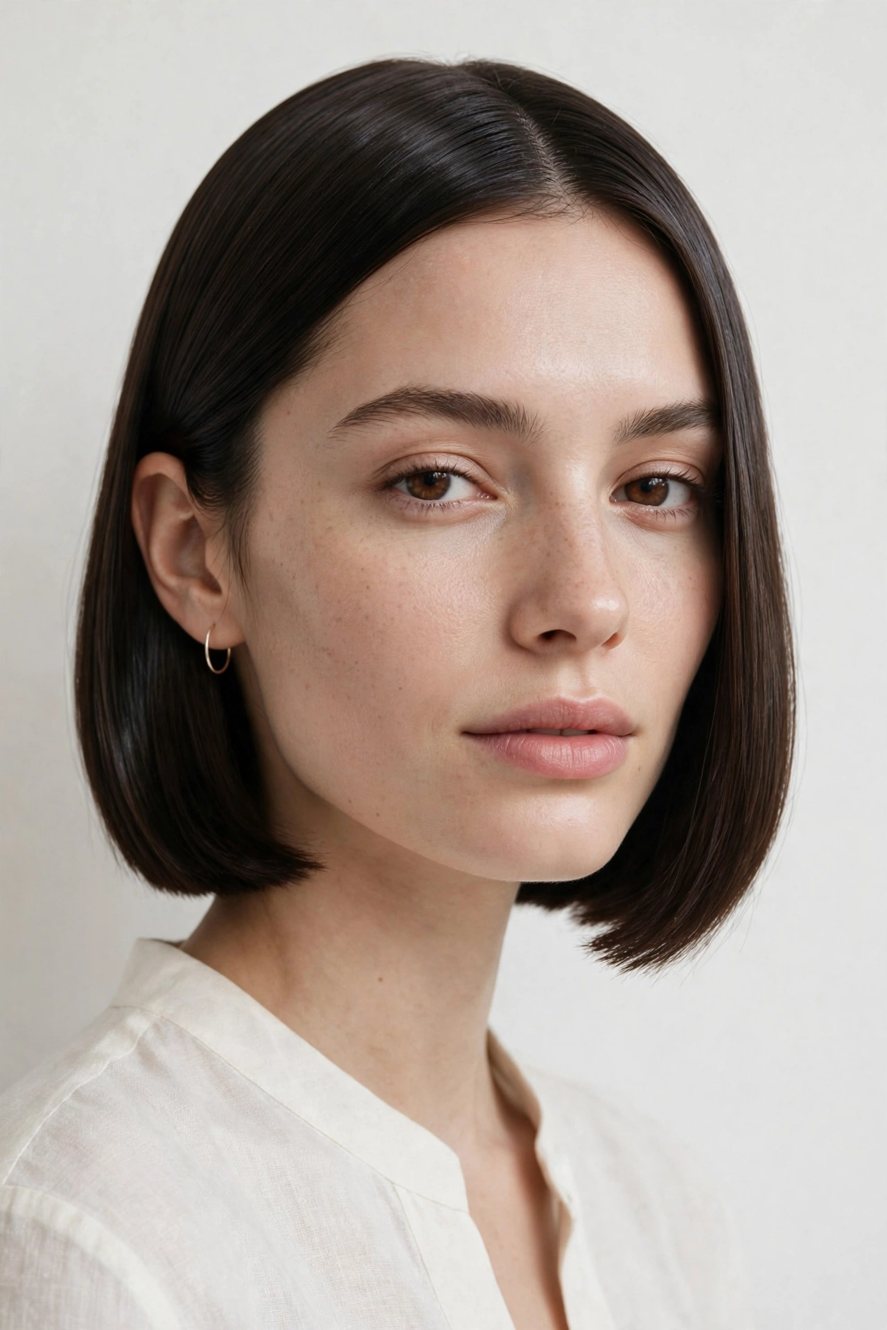 Sleek glass bob haircut ultra straight shiny