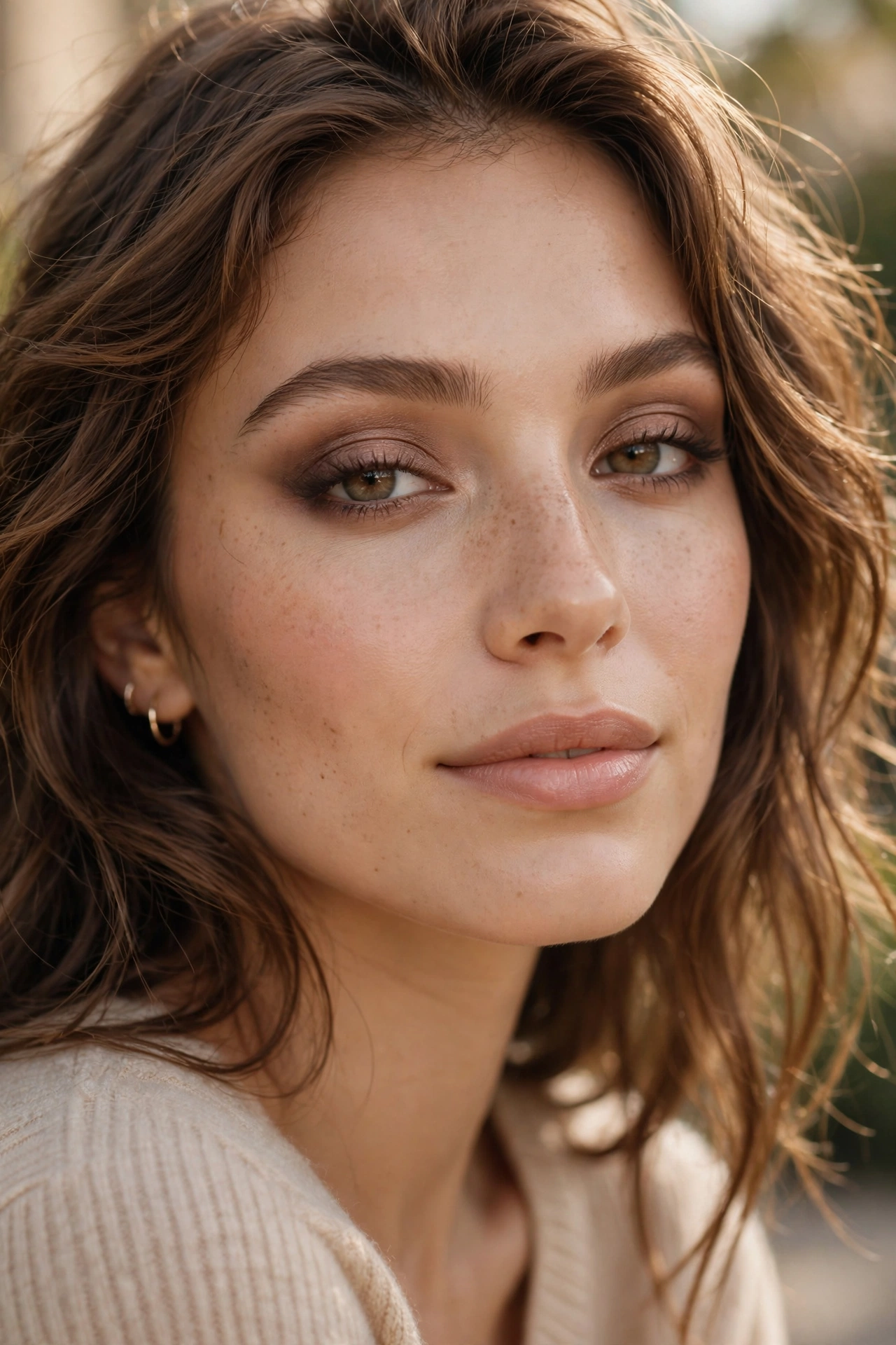 Soft brown smokey eye makeup looks with warm tones