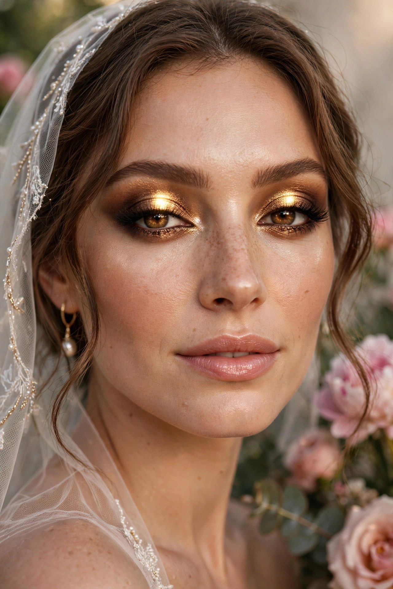 Smokey eye with nude lip makeup looks balanced glam