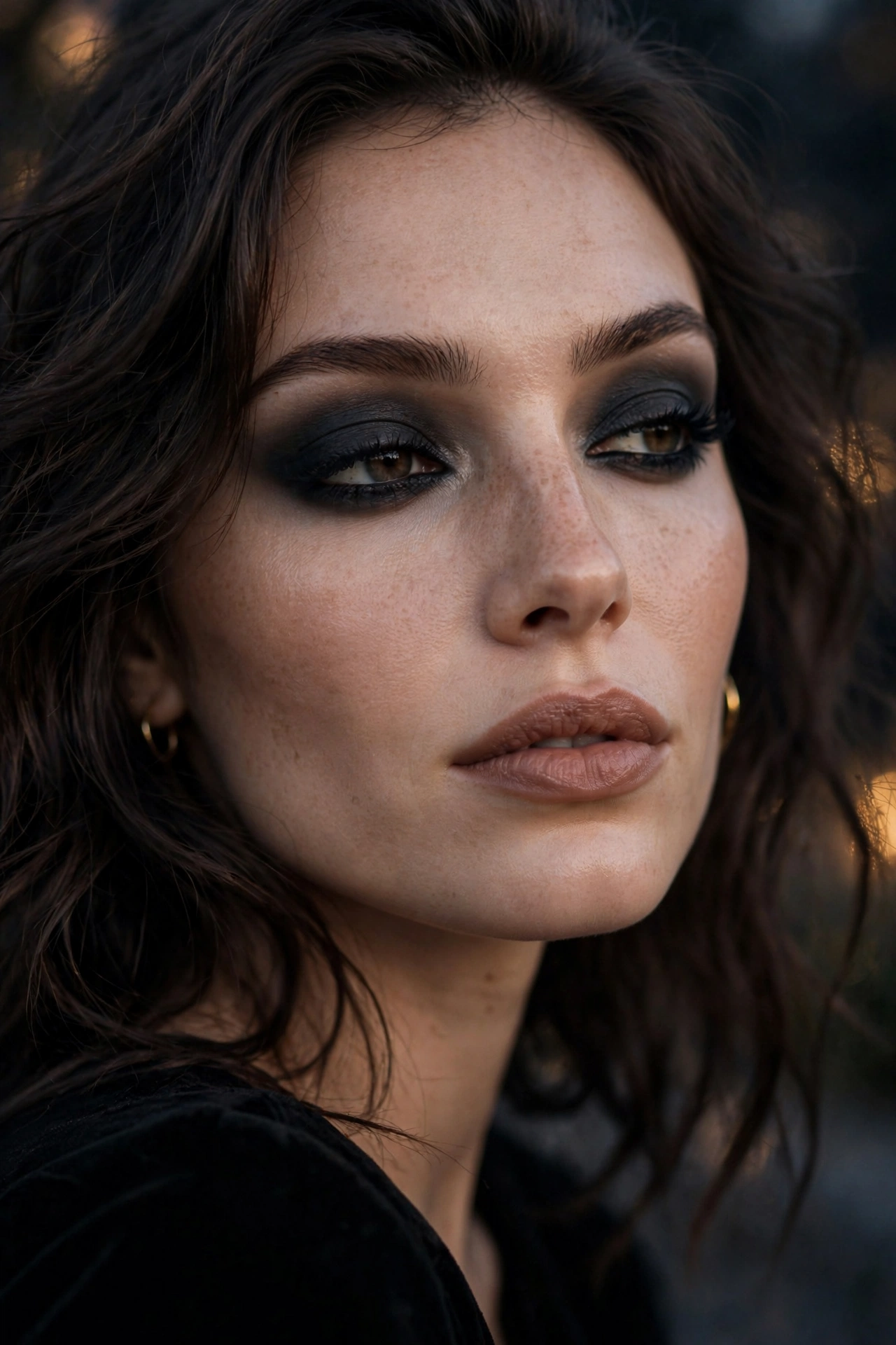 Smokey eye with red lip makeup looks bold combination