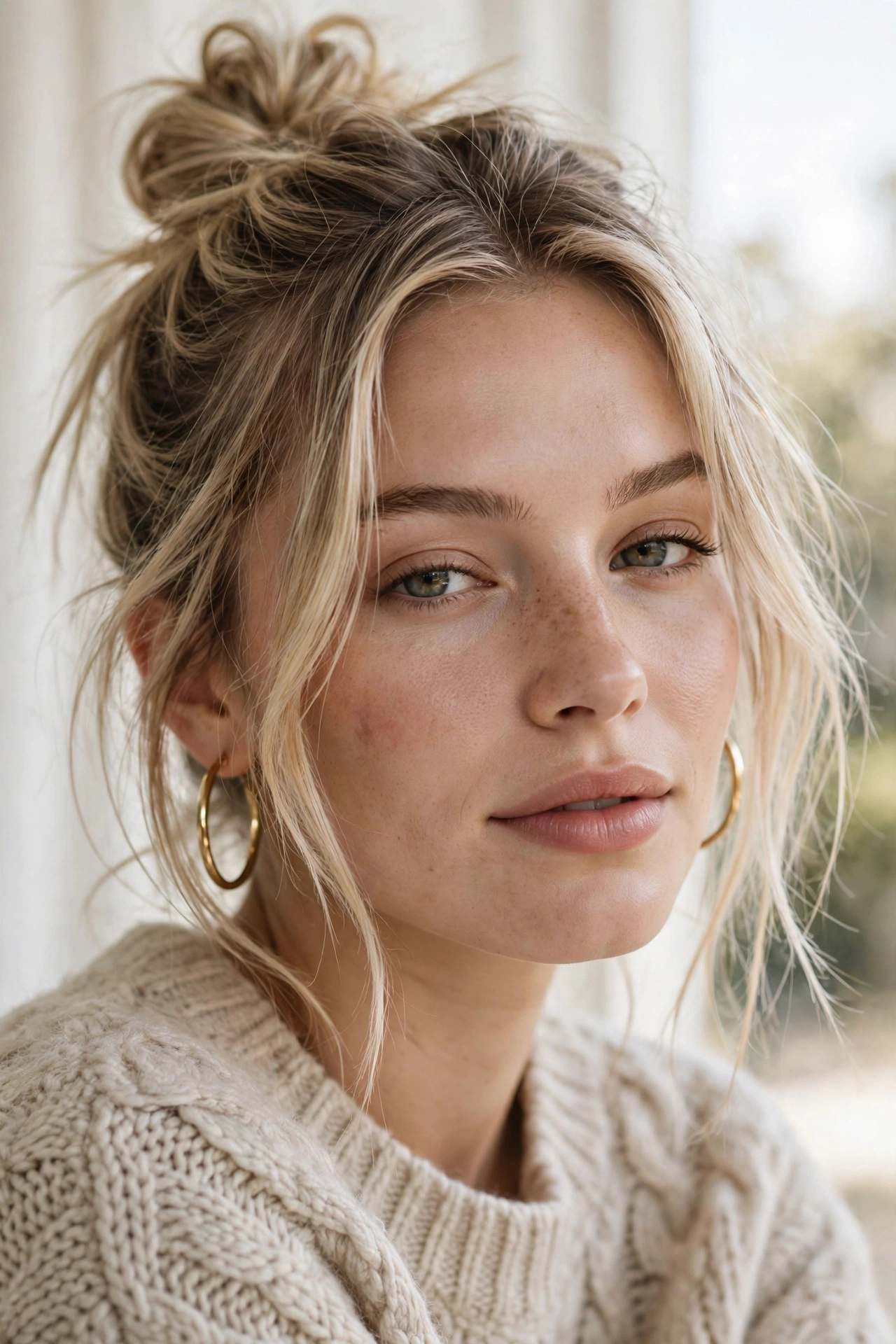 Relaxed messy top knot updo hairstyles for casual everyday wear