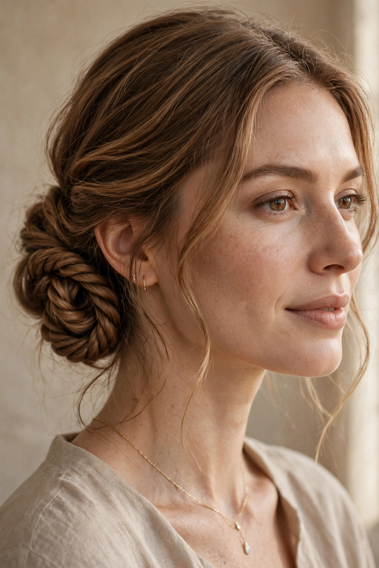 Twisted rope low updo hairstyles with elegant swirling texture